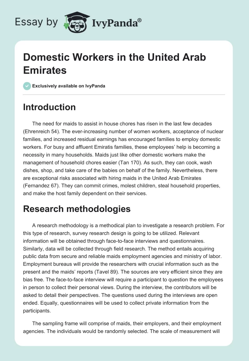 Domestic Workers in the United Arab Emirates. Page 1