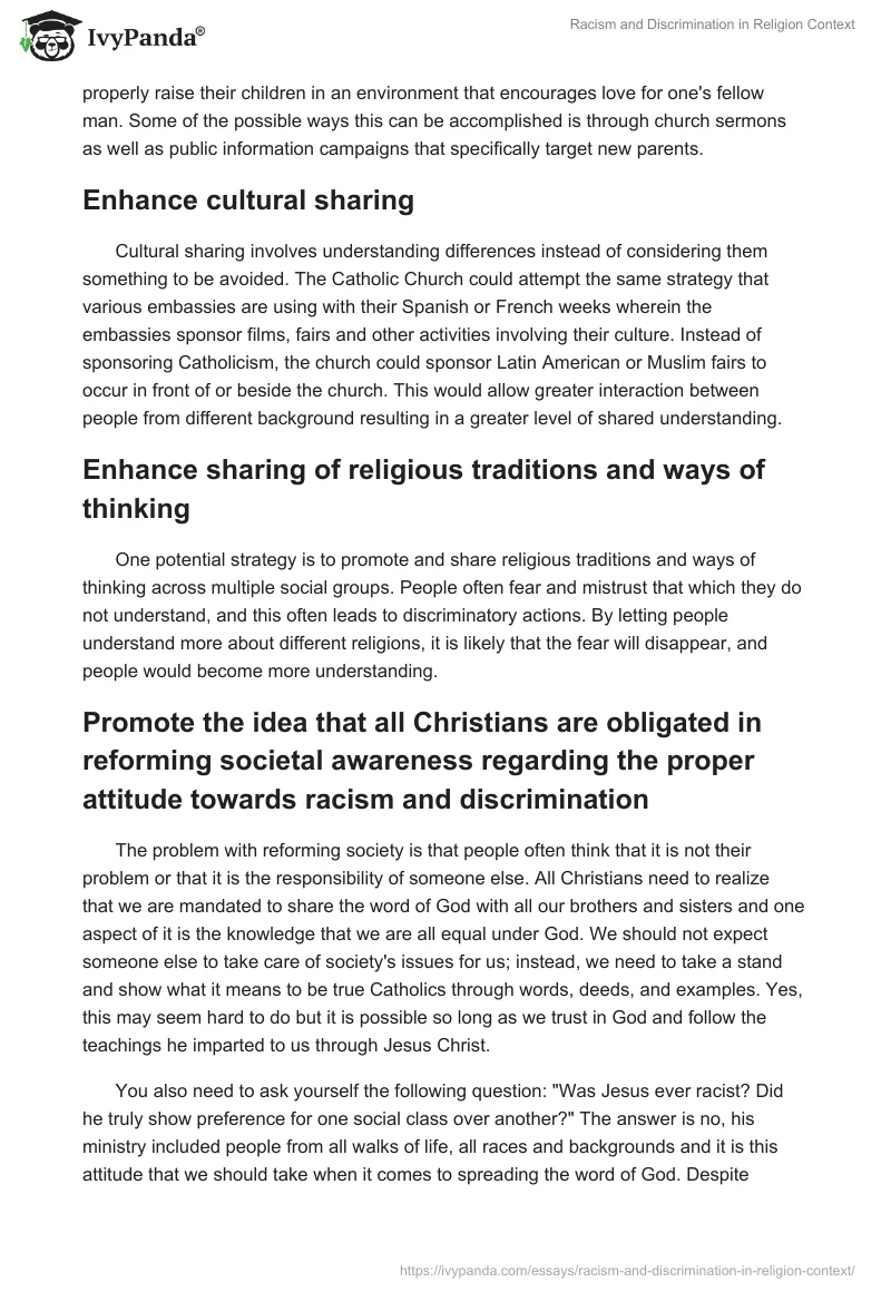 Racism and Discrimination in Religion Context. Page 5