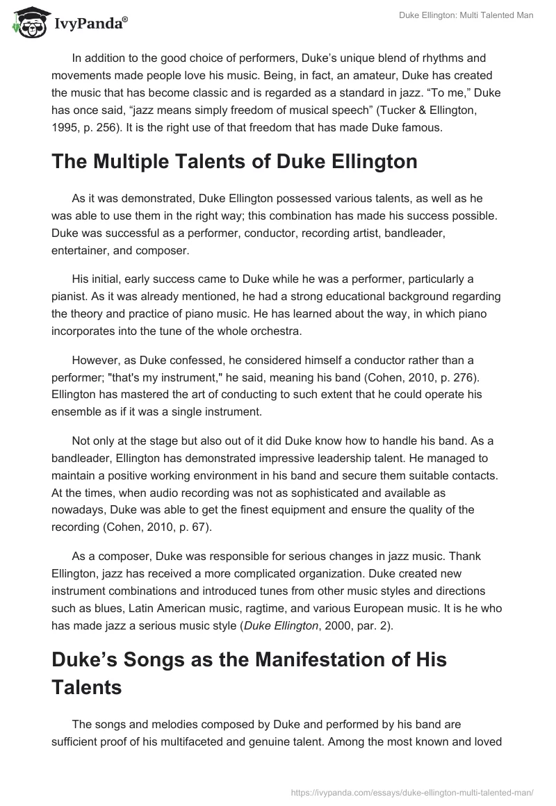 Duke Ellington: Multi Talented Man. Page 3