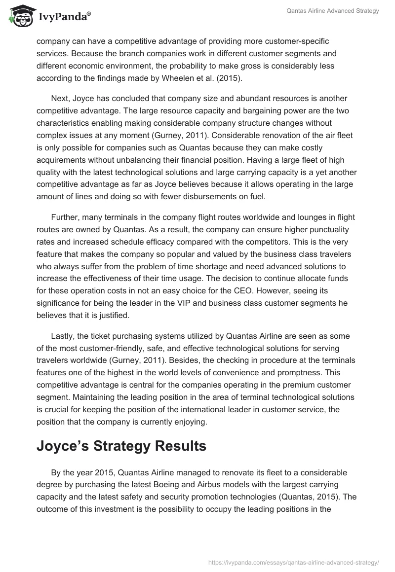 Qantas Airline Advanced Strategy. Page 3