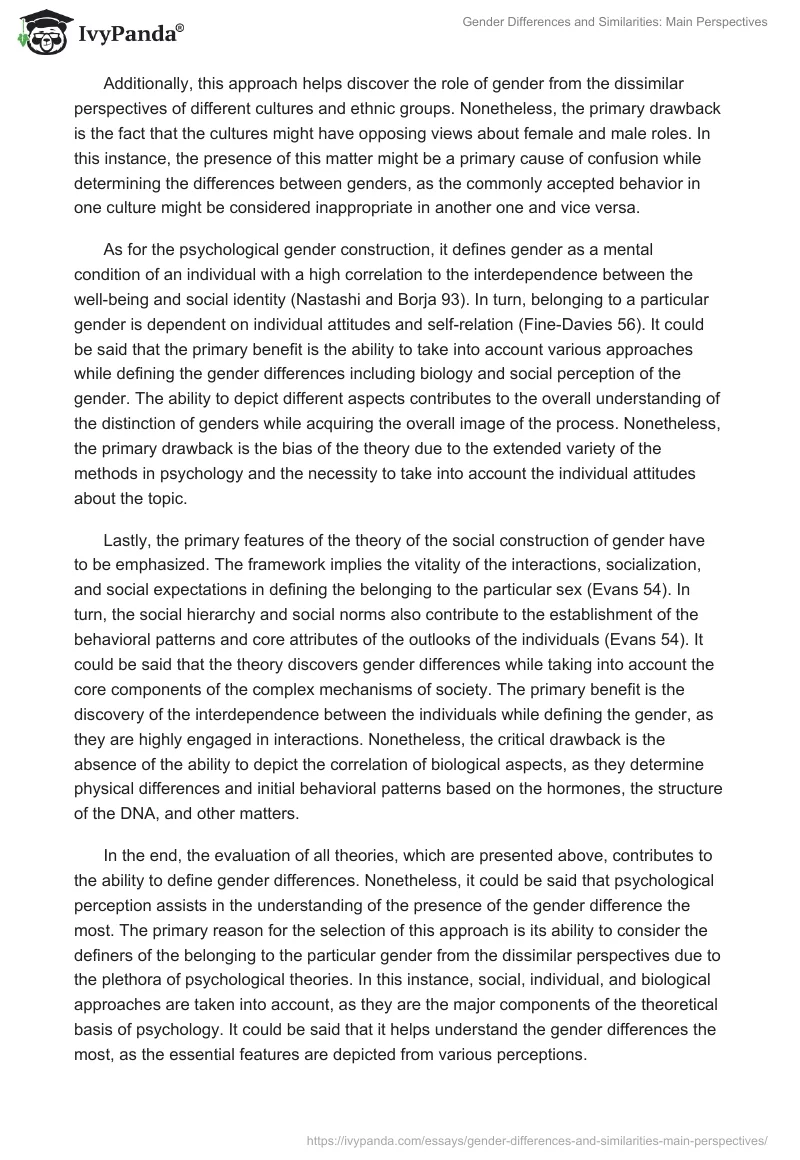 Gender Differences and Similarities: Main Perspectives. Page 2