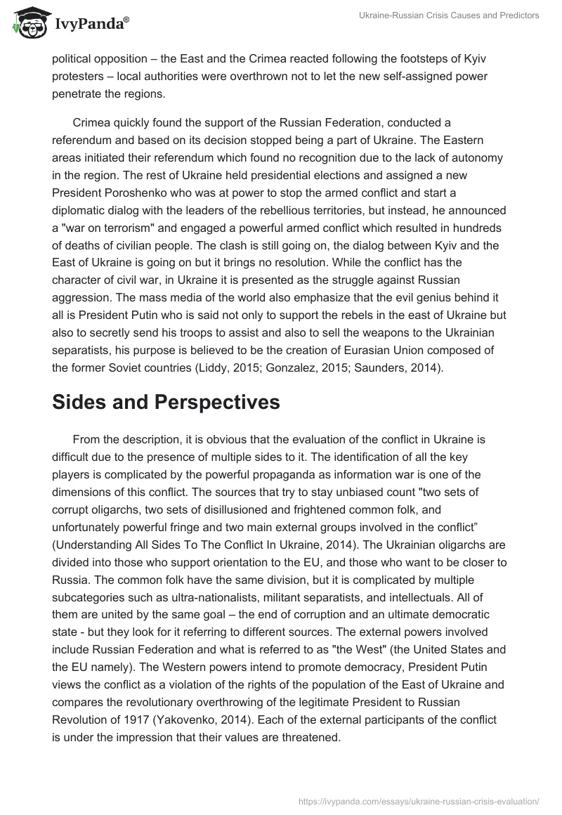 Ukraine-Russian Crisis Causes and Predictors. Page 2