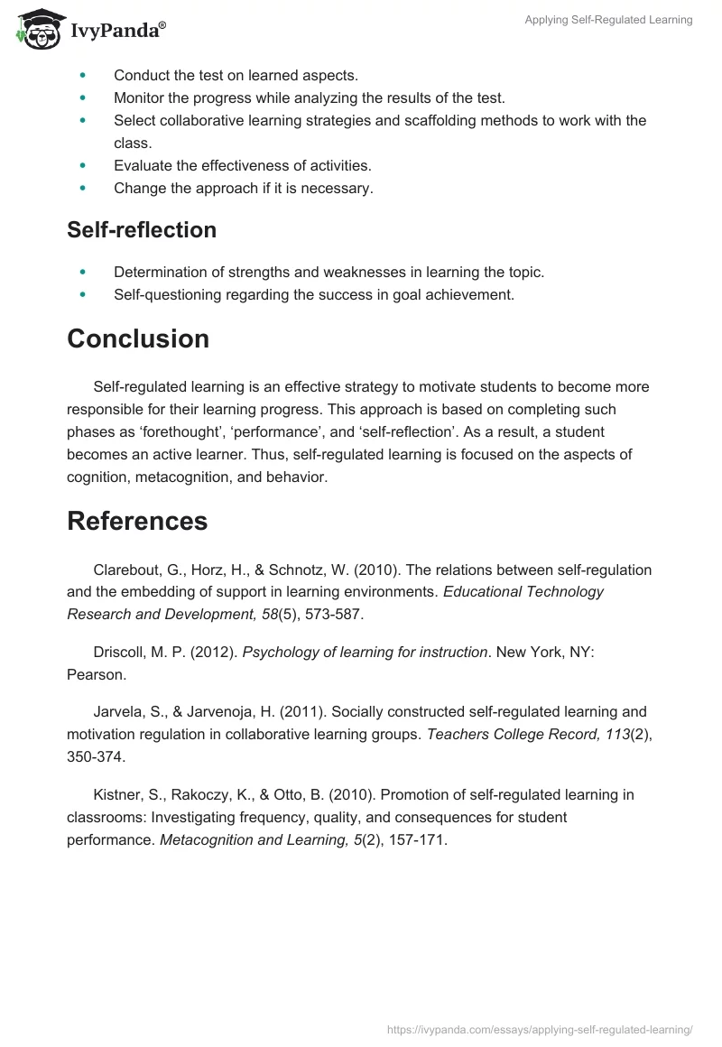 Applying Self-Regulated Learning. Page 4