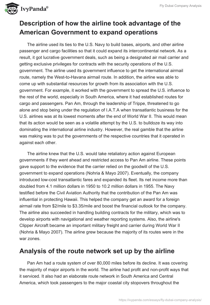 Fly Dubai Company Analysis. Page 4