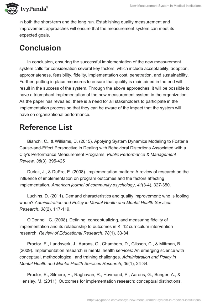 New Measurement System in Medical Institutions. Page 4
