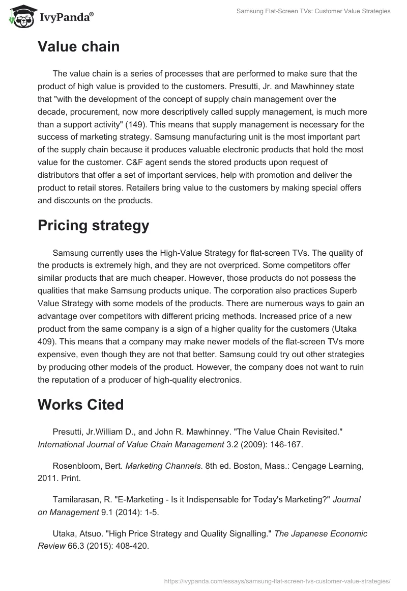 Samsung Flat-Screen TVs: Customer Value Strategies. Page 2