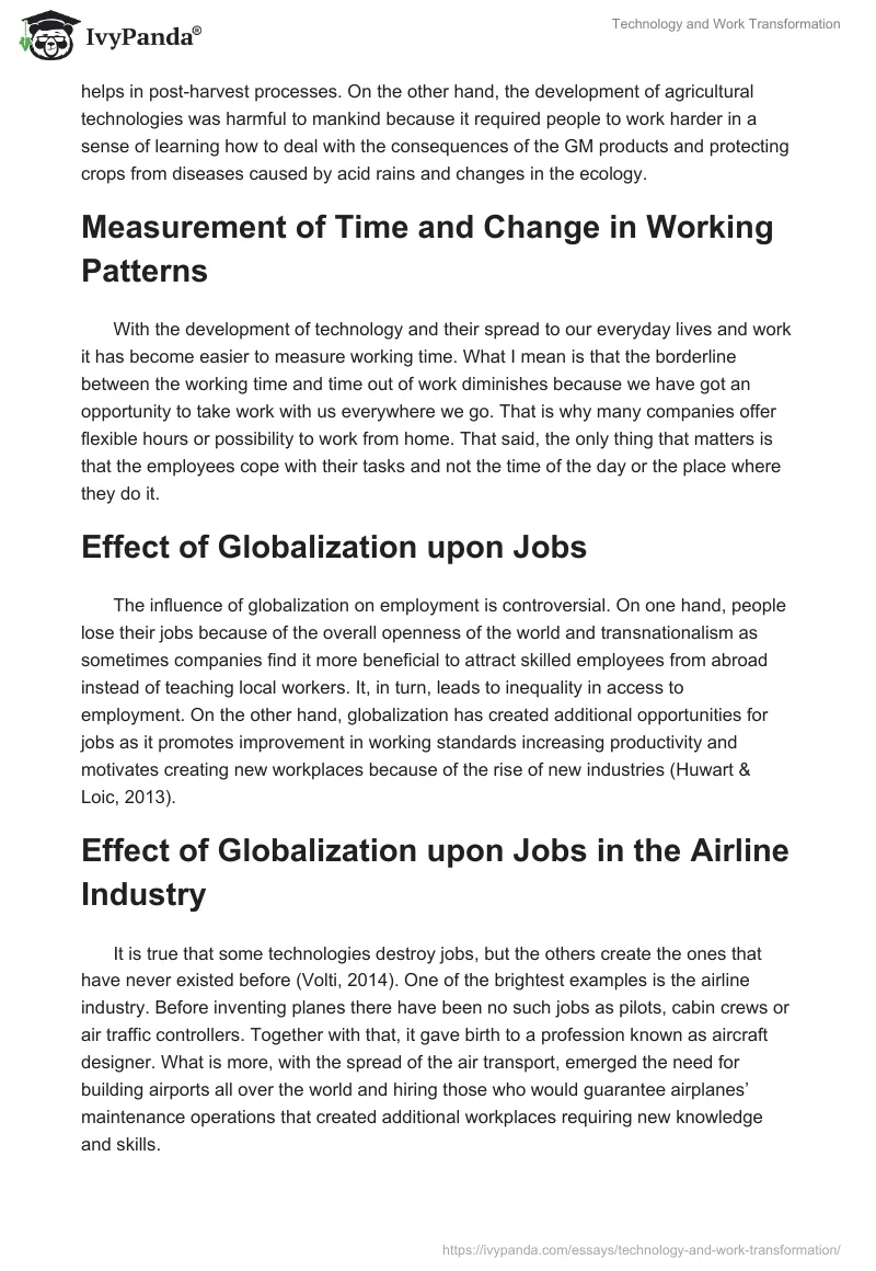 Technology and Work Transformation. Page 2
