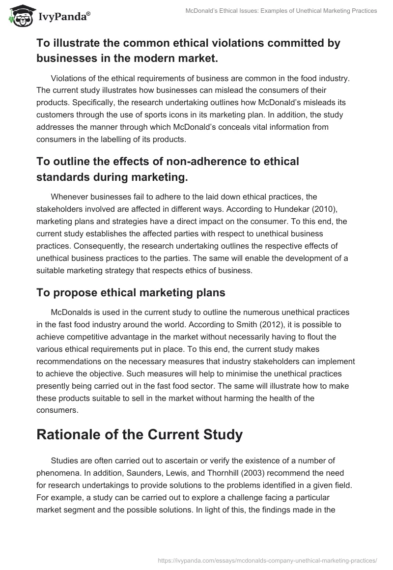 McDonald’s Ethical Issues: Examples of Unethical Marketing Practices. Page 5