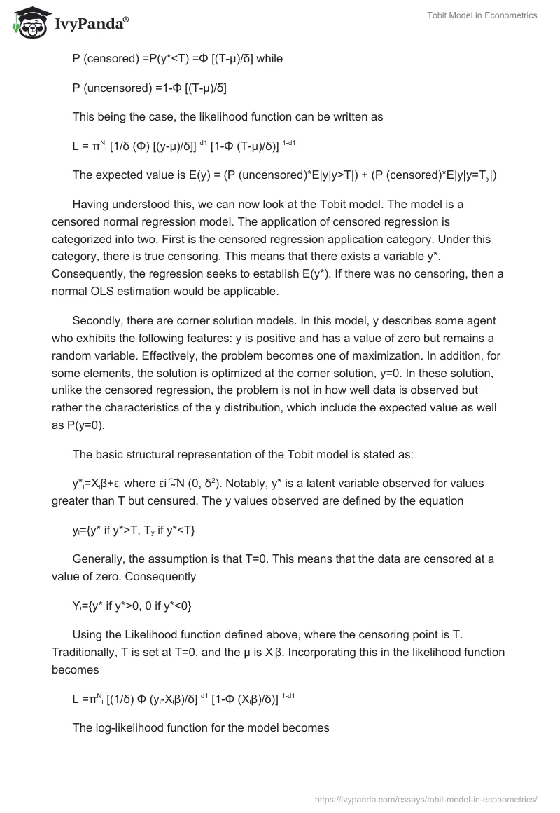 Tobit Model in Econometrics. Page 3