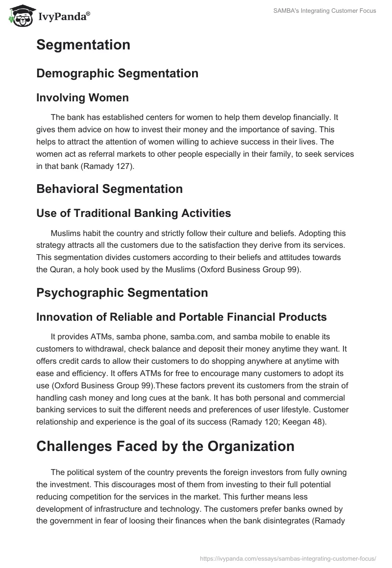 SAMBA's Integrating Customer Focus. Page 3
