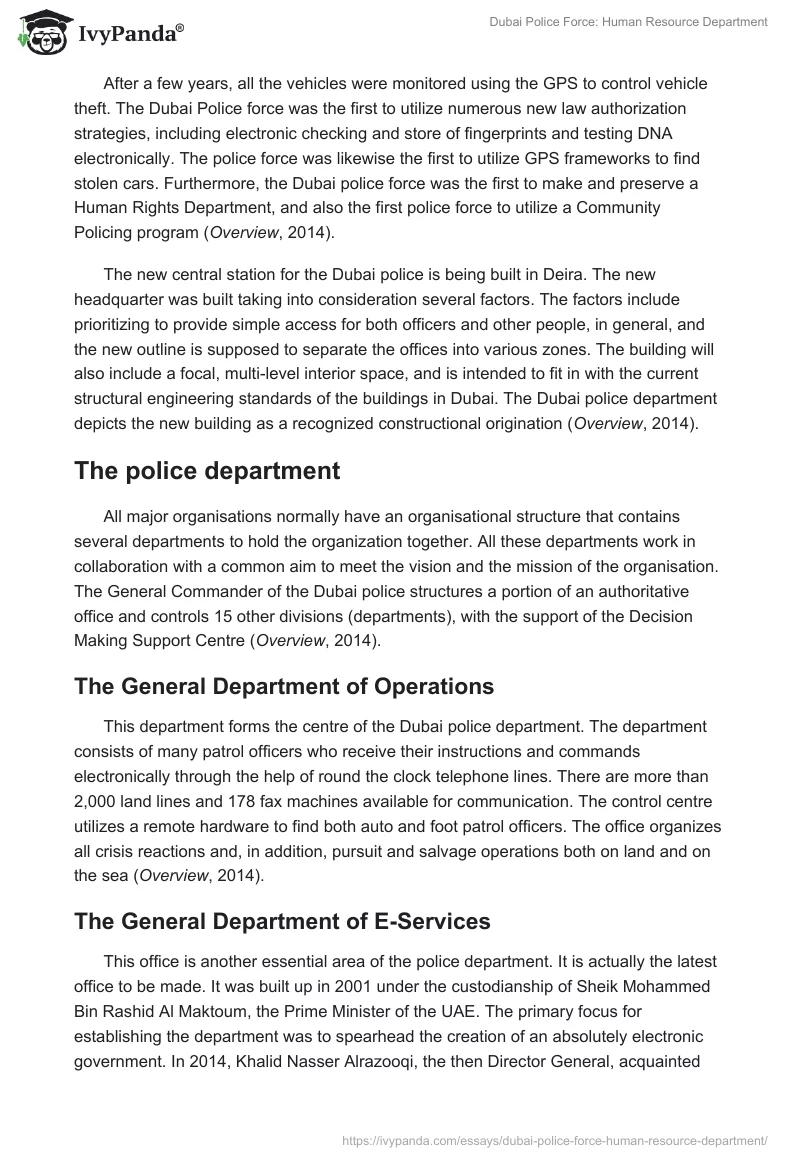 Dubai Police Force: Human Resource Department. Page 2