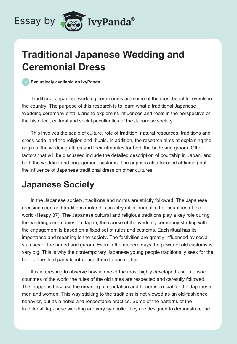 Traditional Japanese Wedding and Ceremonial Dress. Page 1