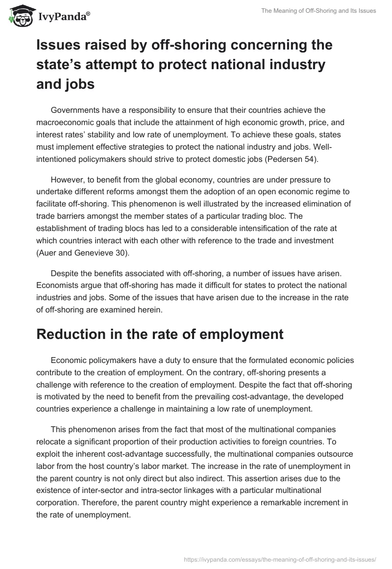 The Meaning of "Off-Shoring" and Its Issues. Page 3