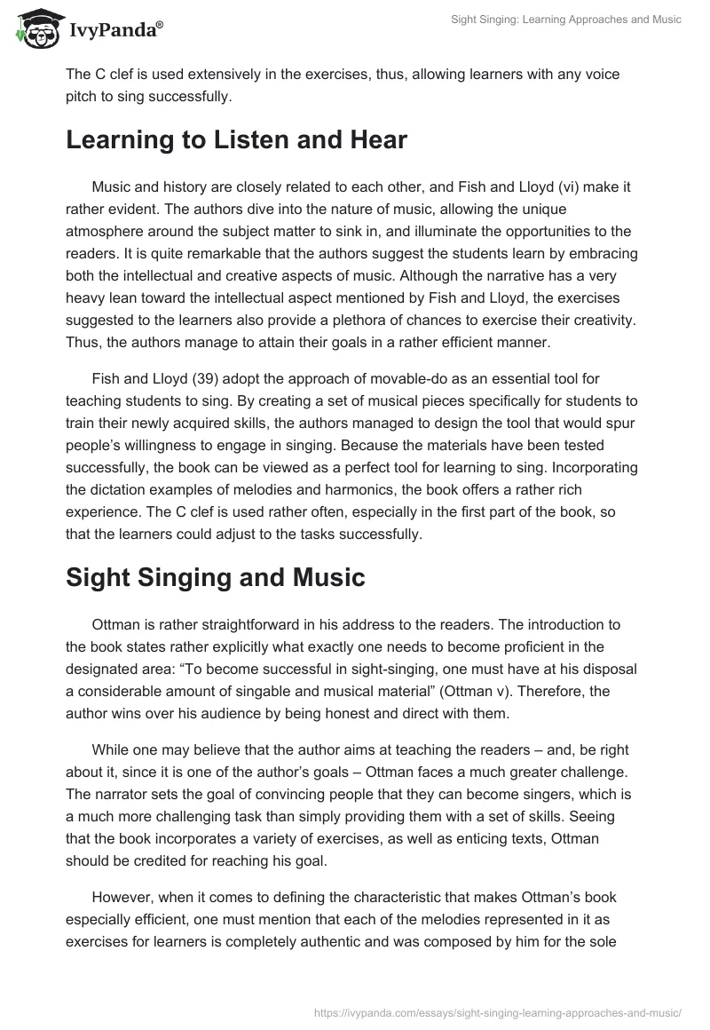 Sight Singing: Learning Approaches and Music. Page 2