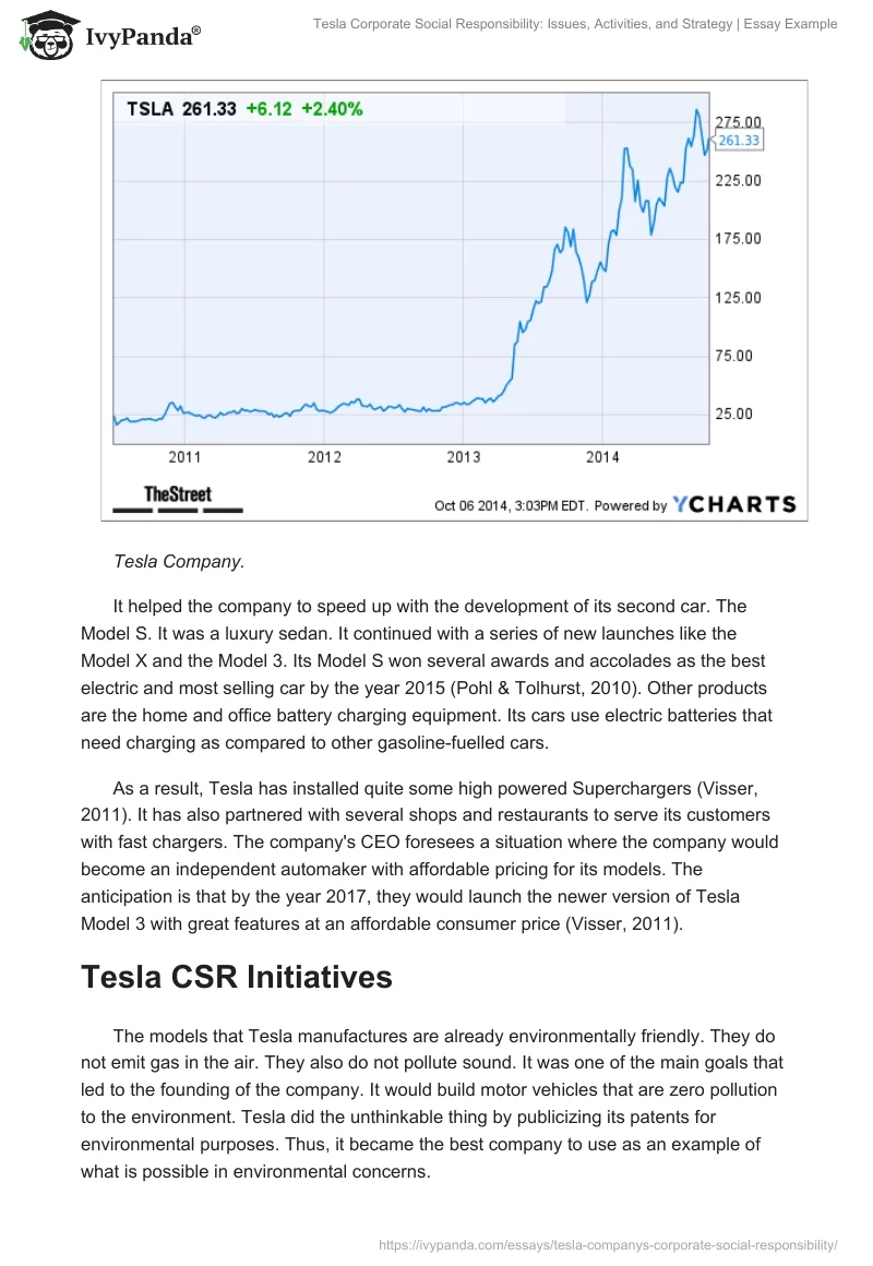 Tesla Corporate Social Responsibility: Issues, Activities, and Strategy | Essay Example. Page 2
