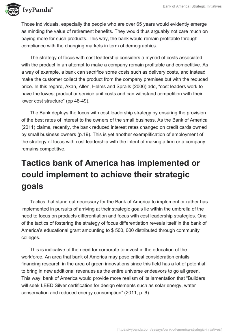 Bank of America: Strategic Initiatives. Page 4