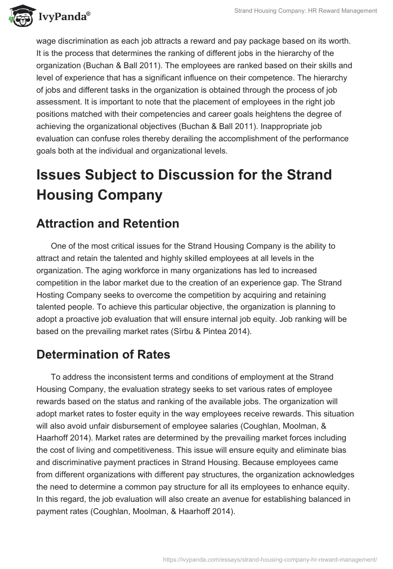 Strand Housing Company: HR Reward Management. Page 2