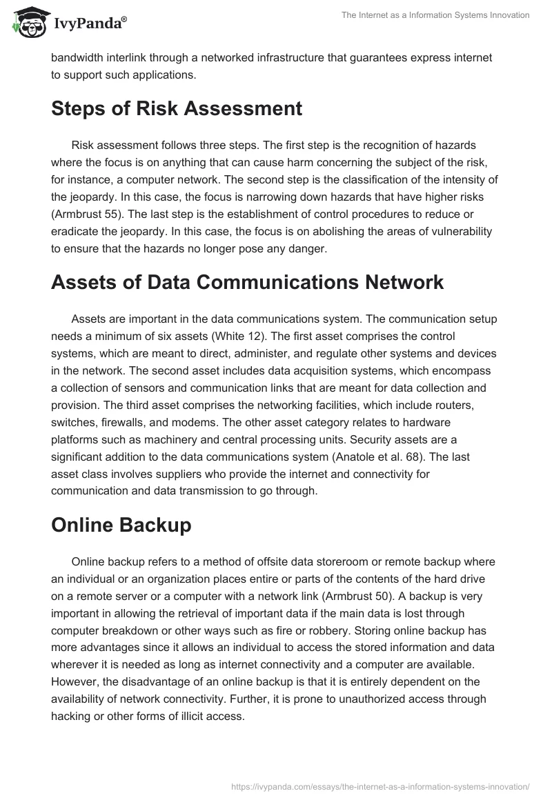 The Internet as a Information Systems Innovation. Page 2