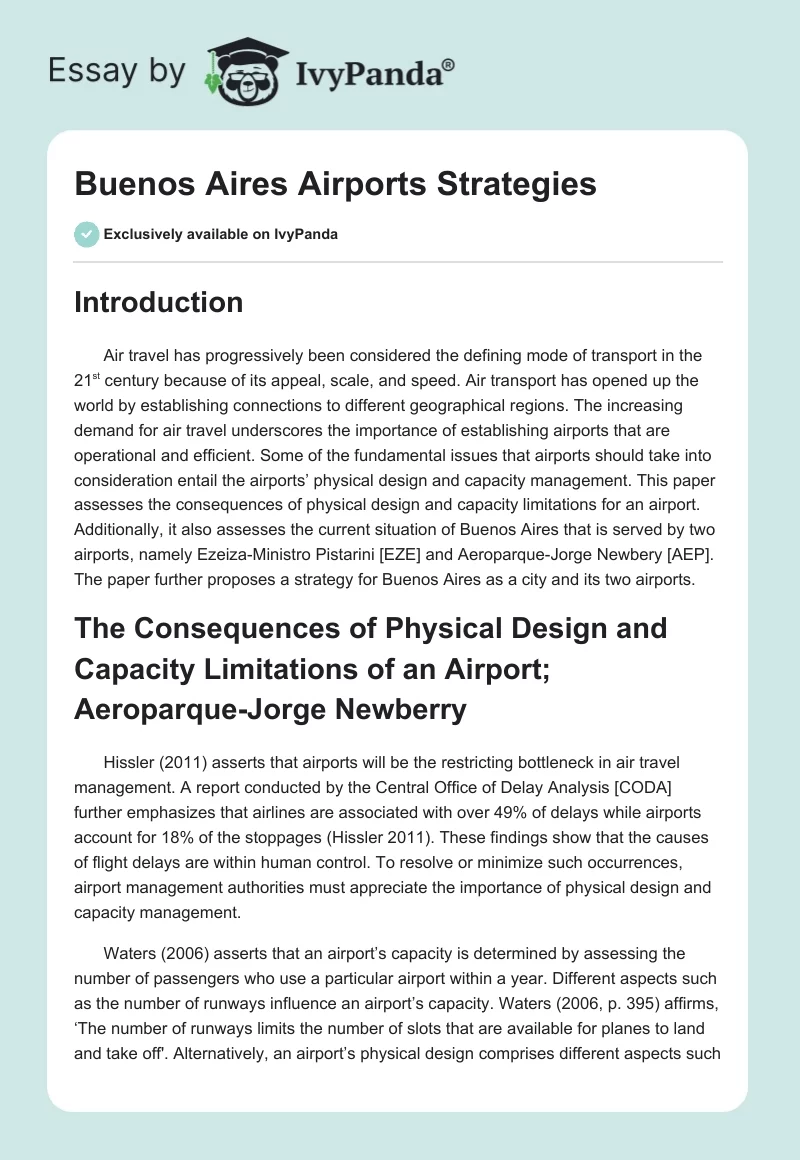 Buenos Aires Airports Strategies. Page 1