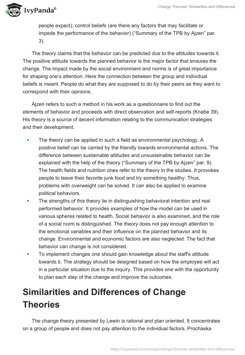 Change Theories' Similarities and Differences. Page 5