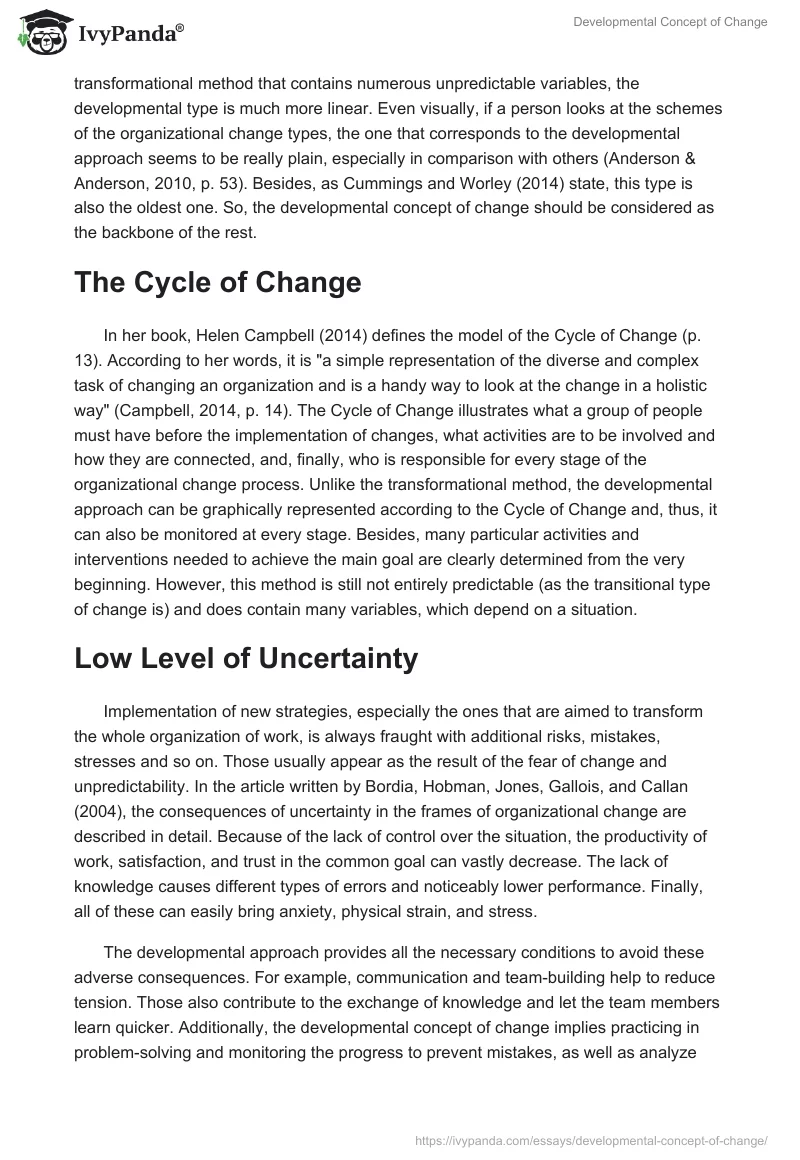 Developmental Concept of Change. Page 4