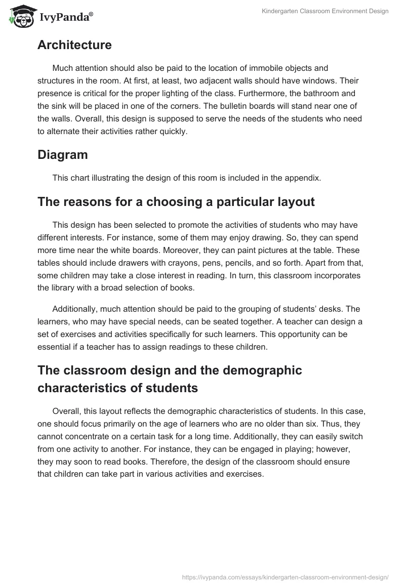 Kindergarten Classroom Environment Design. Page 3
