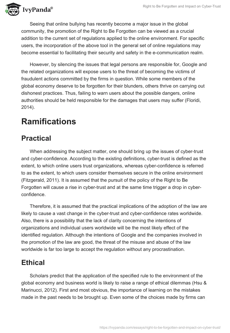 Right to Be Forgotten and Impact on Cyber-Trust. Page 2