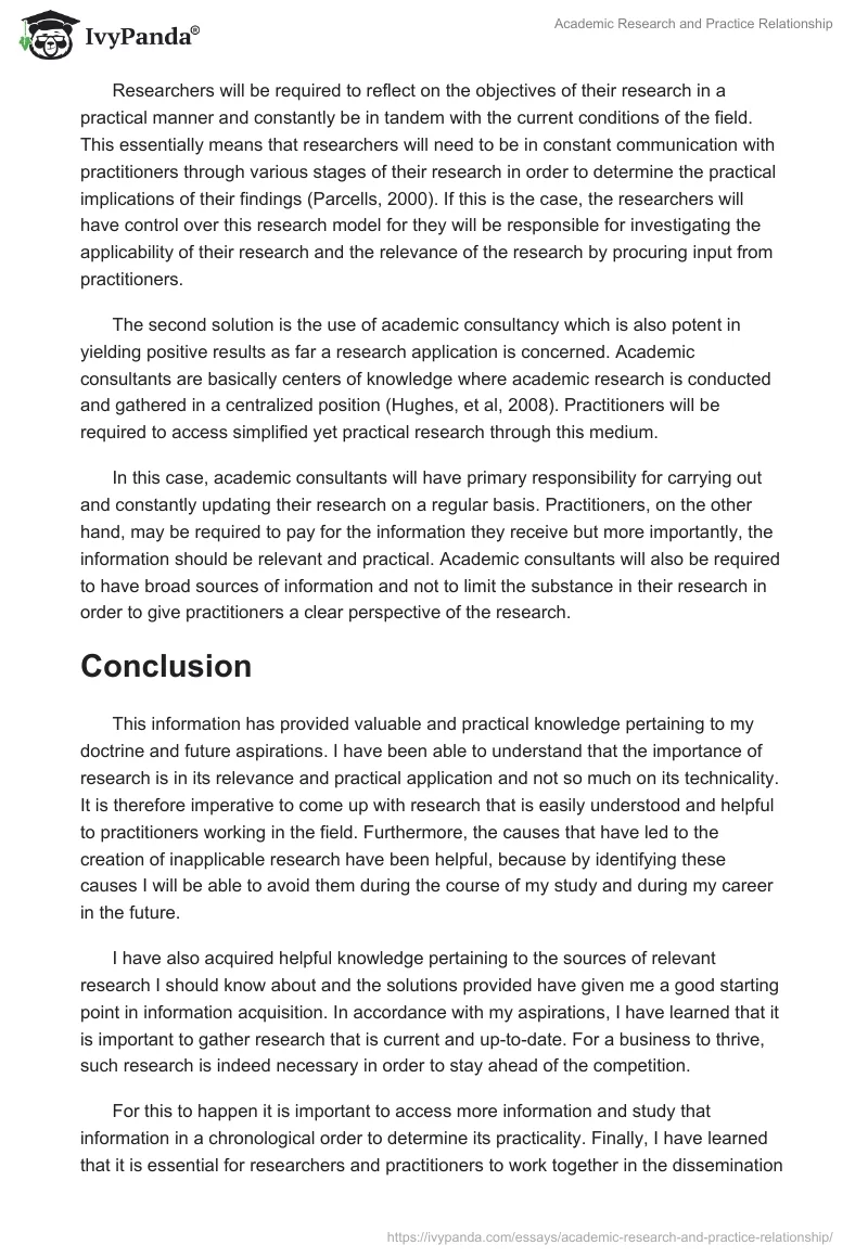 Academic Research and Practice Relationship. Page 3
