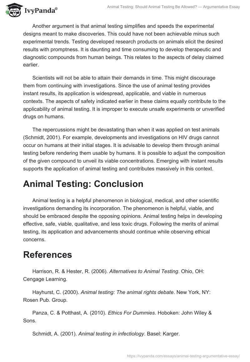 Animal Testing: Should Animal Testing Be Allowed? — Argumentative Essay. Page 5