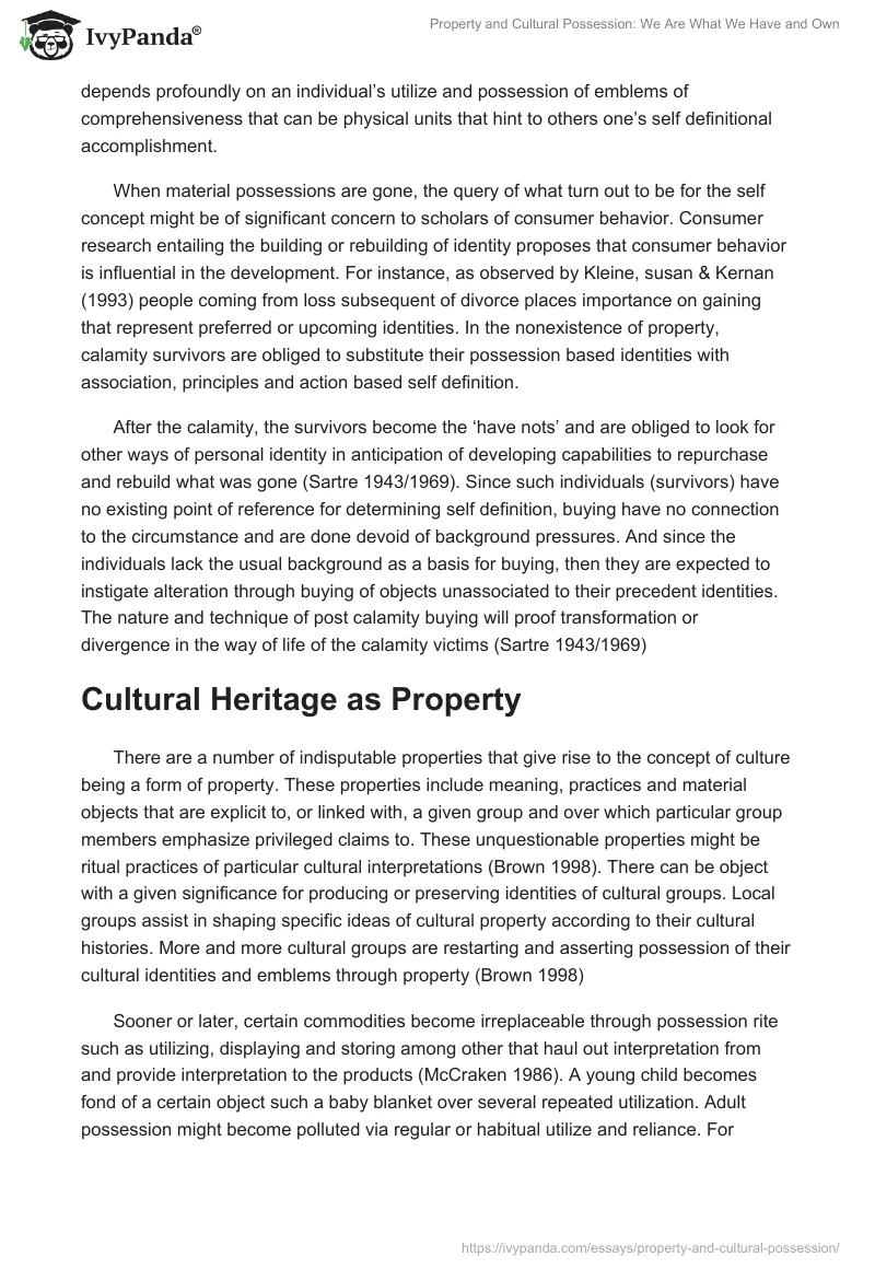Property and Cultural Possession: We Are What We Have and Own. Page 5