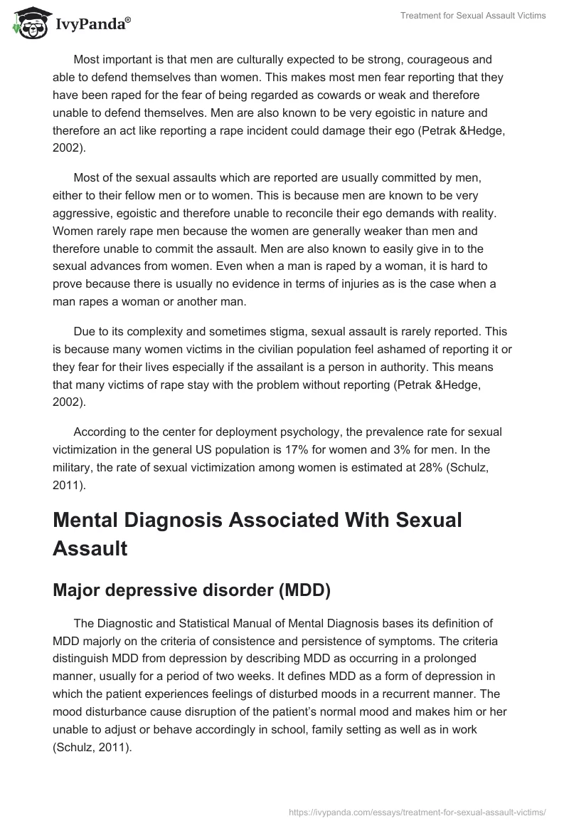 Treatment for Sexual Assault Victims. Page 2