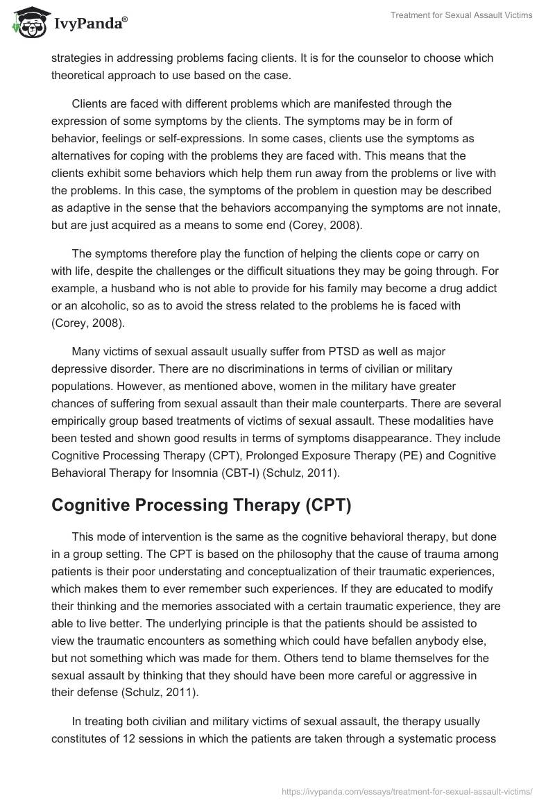 Treatment for Sexual Assault Victims. Page 5