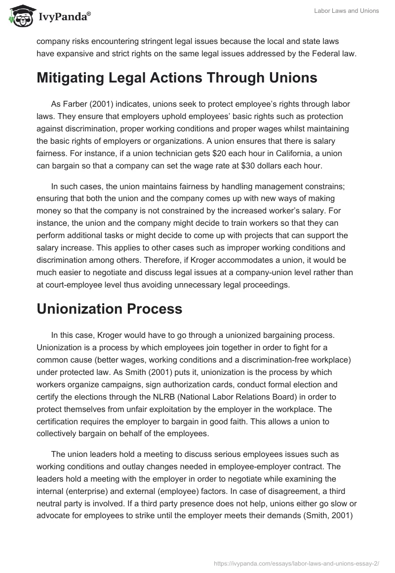 Labor Laws and Unions. Page 2