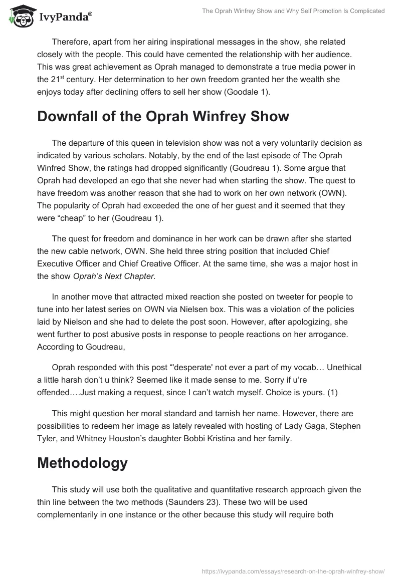 The Oprah Winfrey Show and Why Self Promotion Is Complicated. Page 5