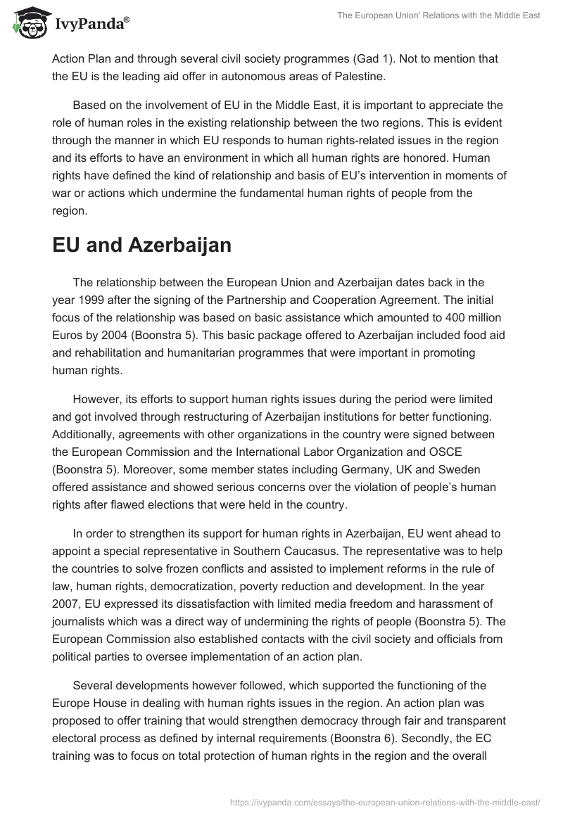 The European Union' Relations with the Middle East. Page 3