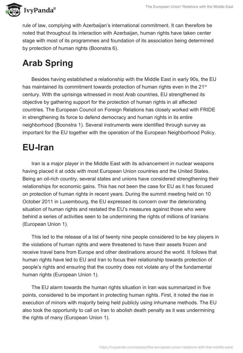 The European Union' Relations with the Middle East. Page 4