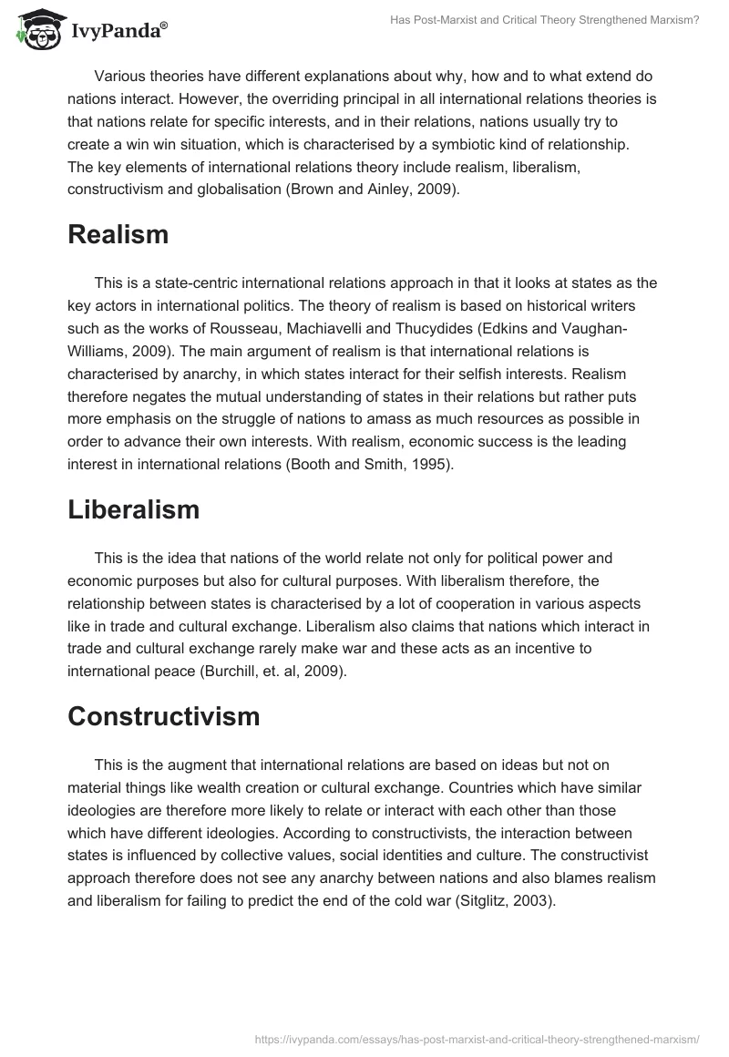 Has Post-Marxist and Critical Theory Strengthened Marxism?. Page 2