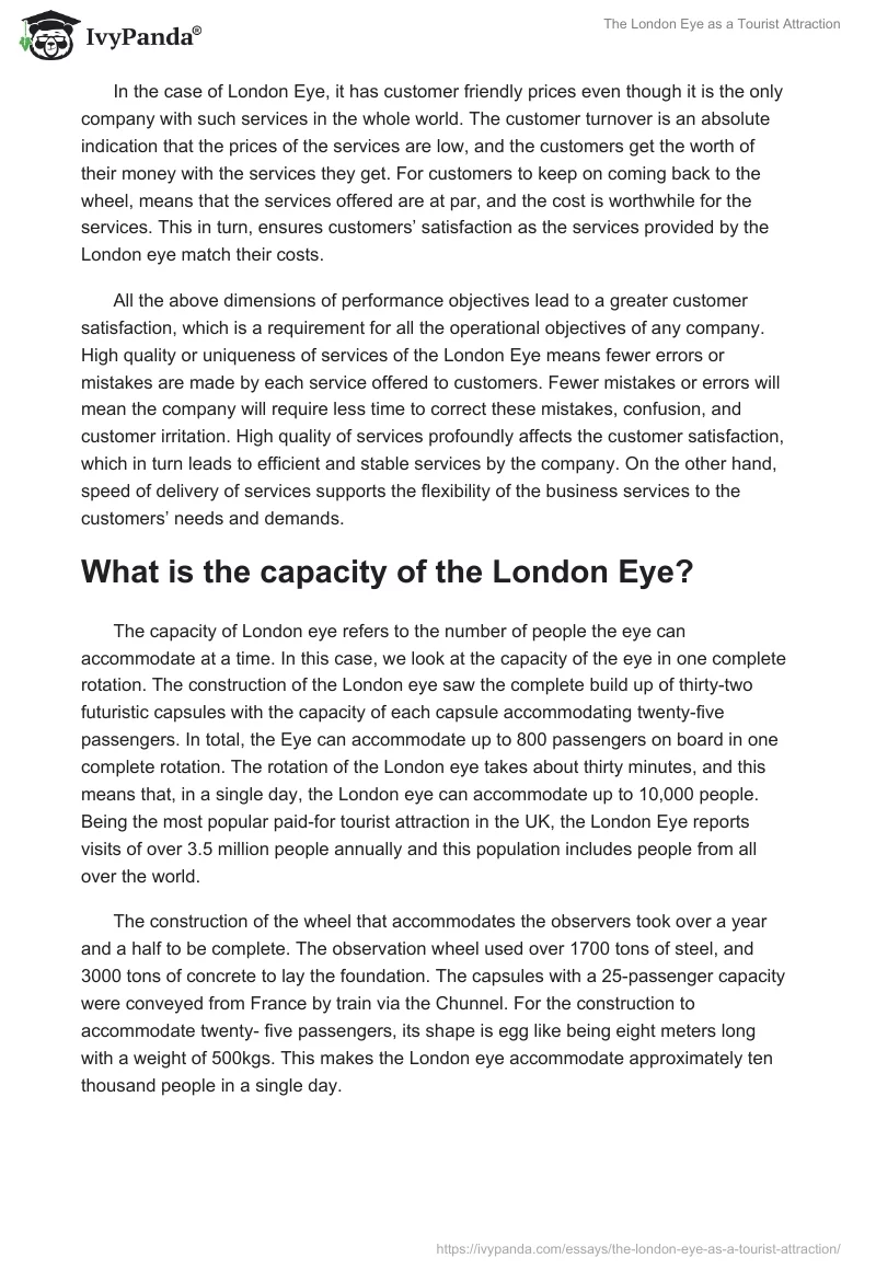 The London Eye as a Tourist Attraction. Page 4