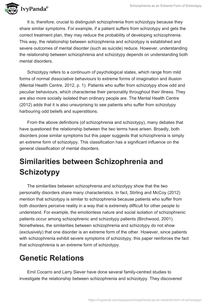 Schizophrenia as an Extreme Form of Schizotypy. Page 2