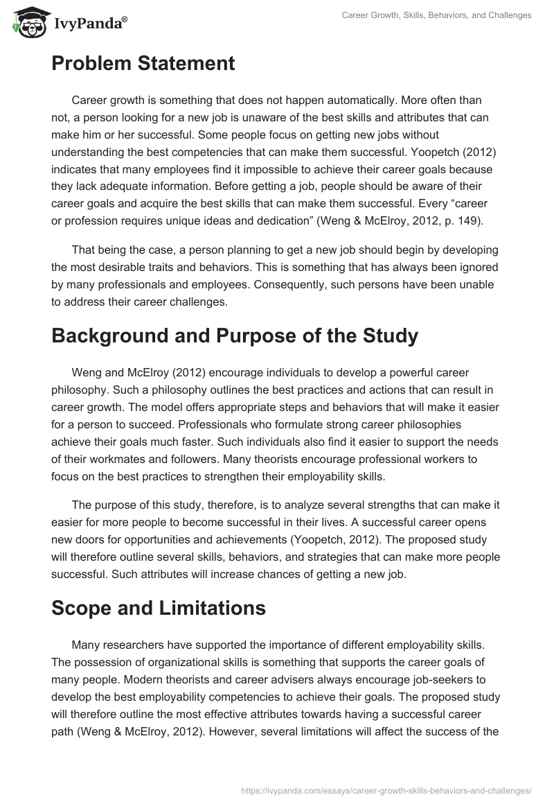Career Growth, Skills, Behaviors, and Challenges. Page 2