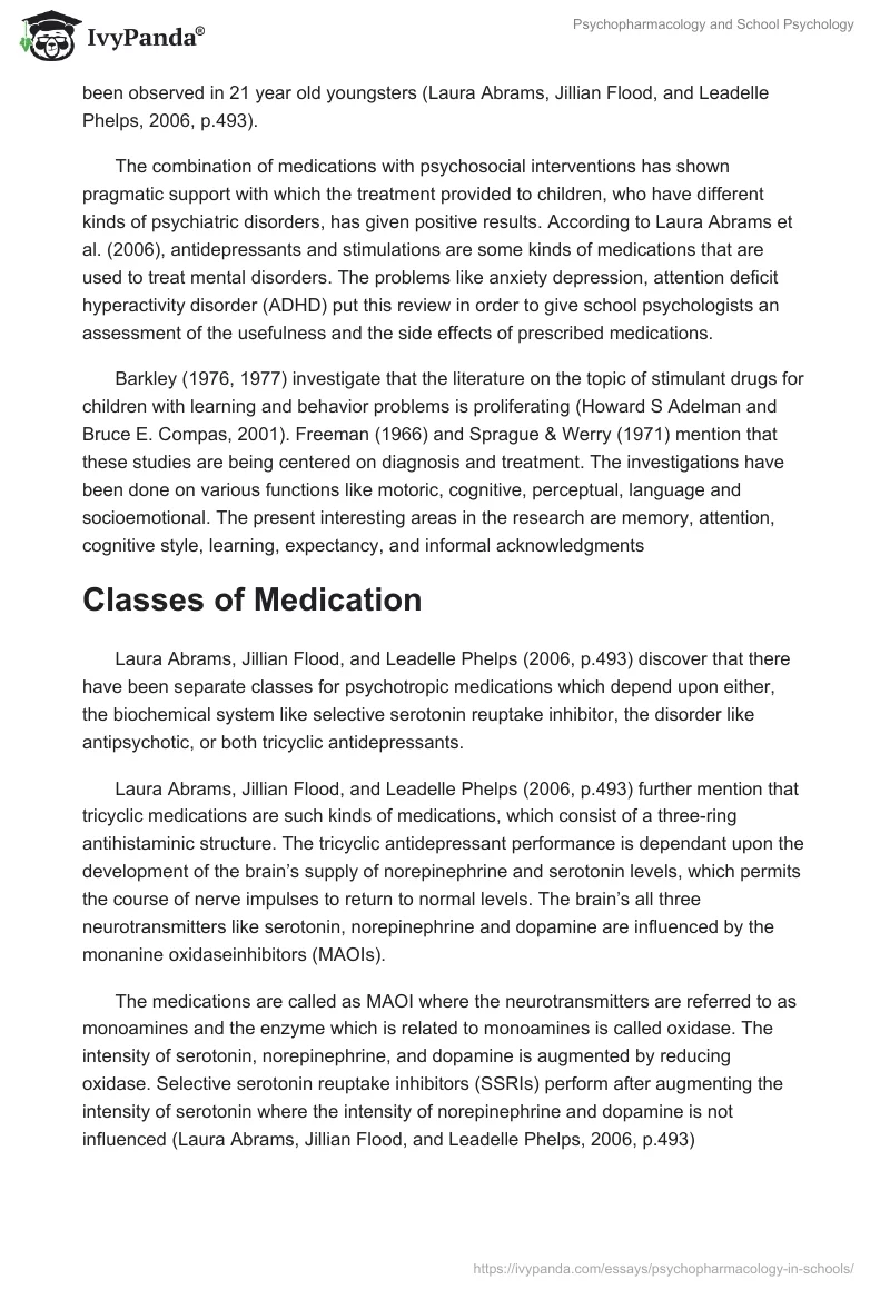 Psychopharmacology and School Psychology. Page 3
