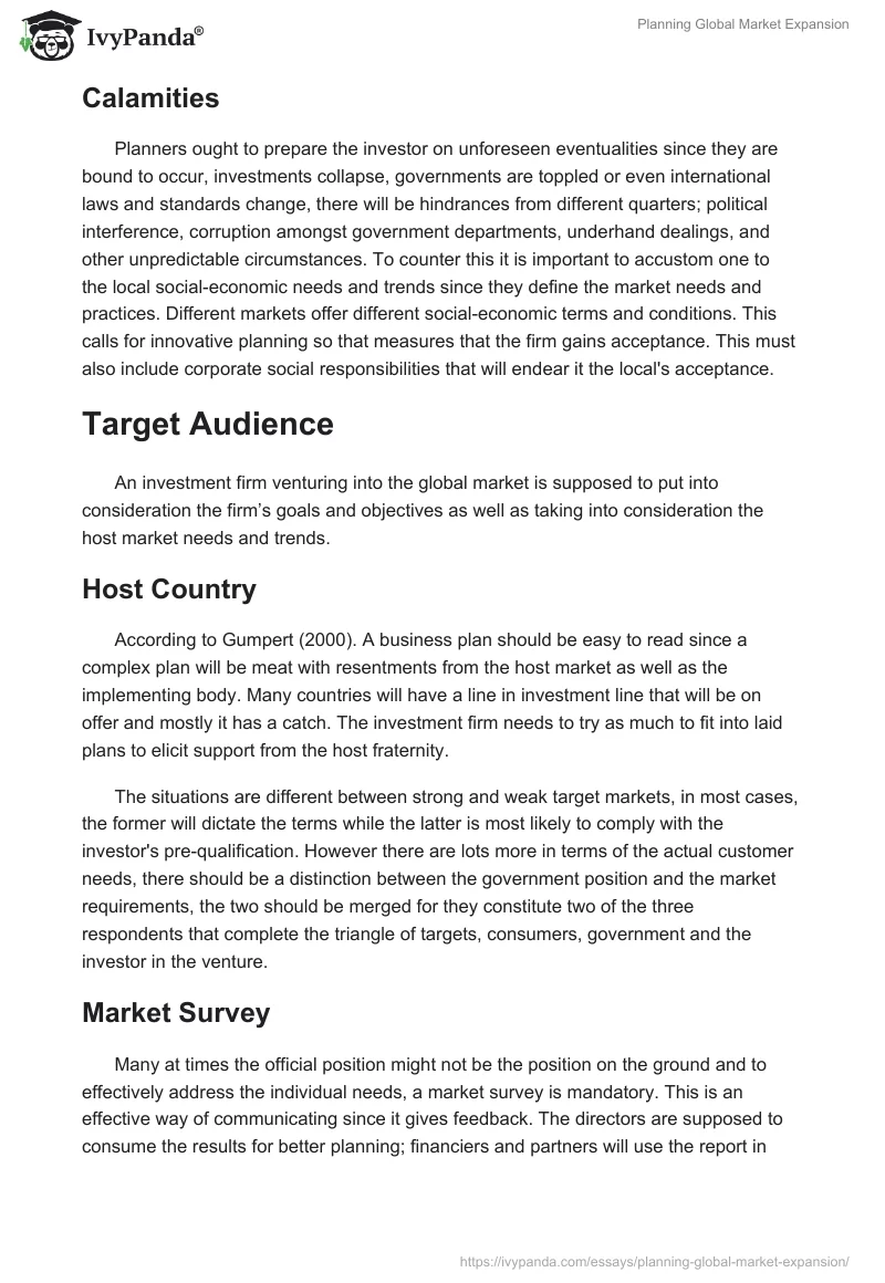 Planning Global Market Expansion. Page 2