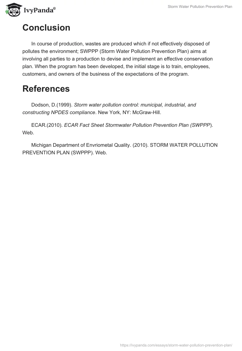 Storm Water Pollution Prevention Plan. Page 4