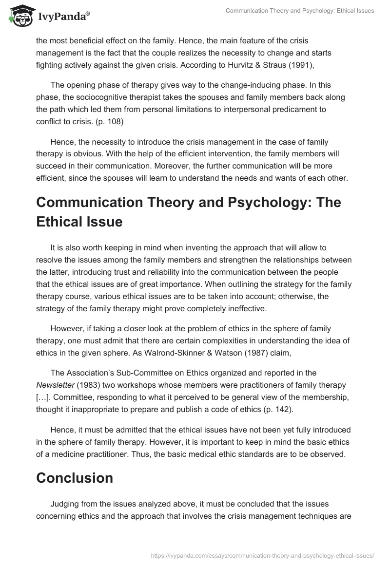 Communication Theory and Psychology: Ethical Issues. Page 2