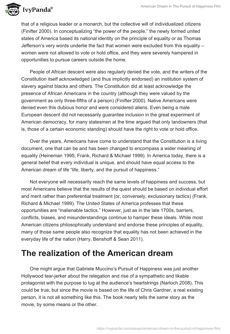 American Dream in "The Pursuit of Happiness" Film. Page 3