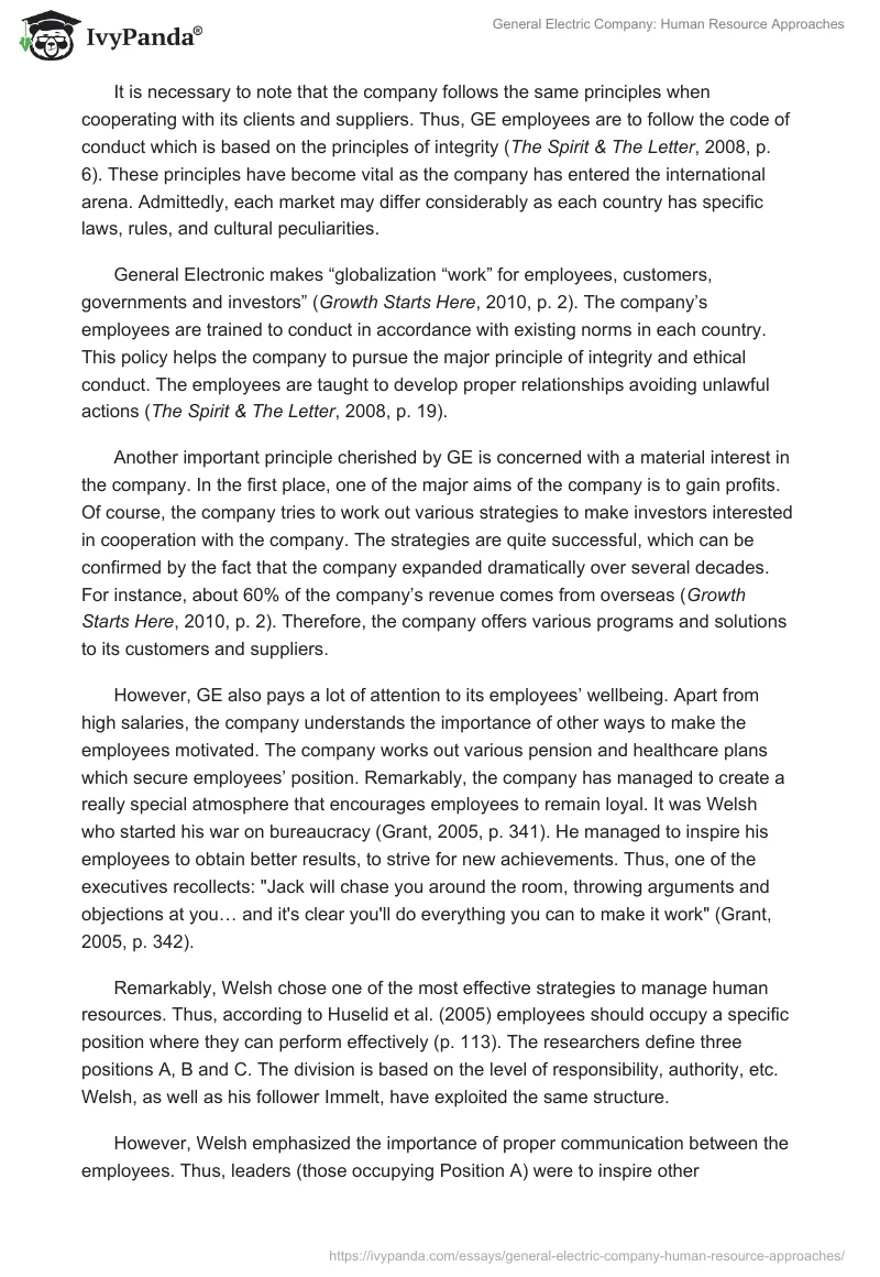 General Electric Company: Human Resource Approaches. Page 2