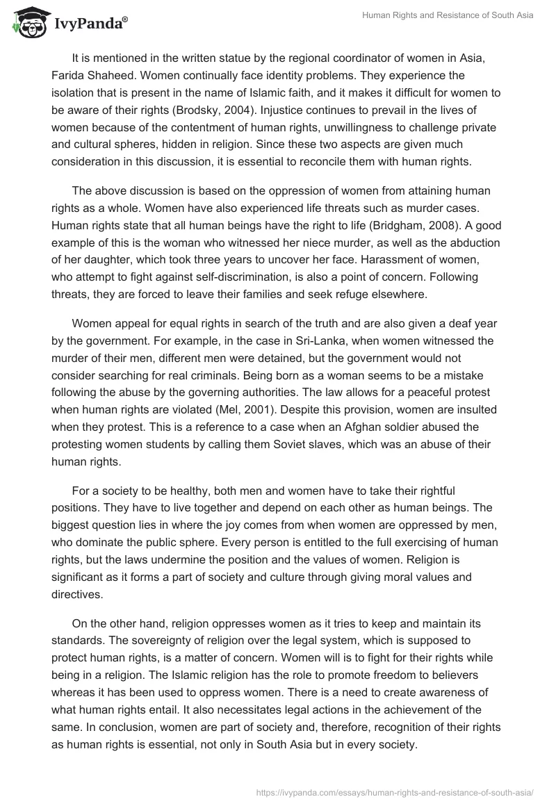 Human Rights and Resistance of South Asia. Page 3