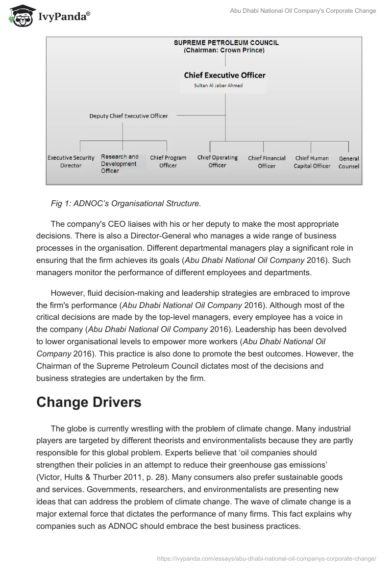 Abu Dhabi National Oil Company's Corporate Change. Page 2