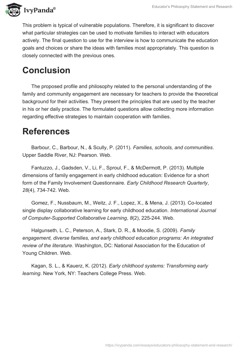 Educator’s Philosophy Statement and Research. Page 3