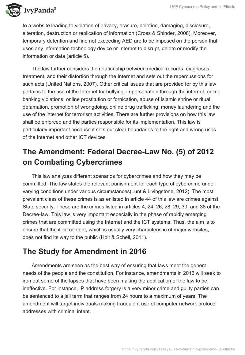 UAE Cybercrime Policy and Its Effects. Page 3